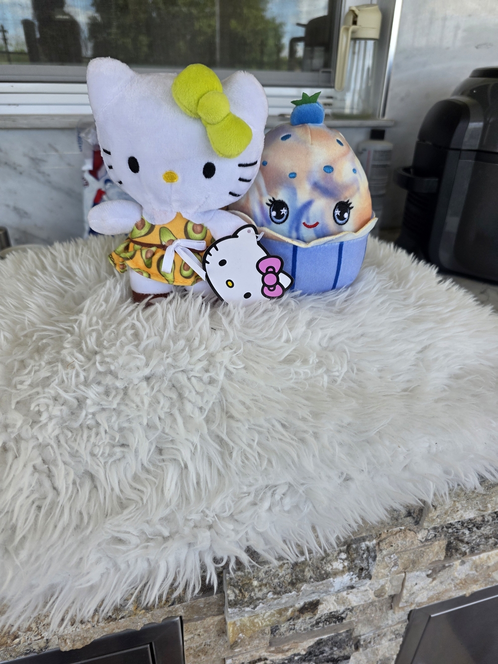 Sanrio Hello Kitty Plush in White with Pink Bow and Yellow Accents